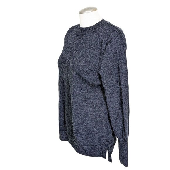 BADGLEY MISCHKA Merino Wool Sweater Womens XL Dark Gray Mock Neck Long Sleeve - Picture 2 of 4
